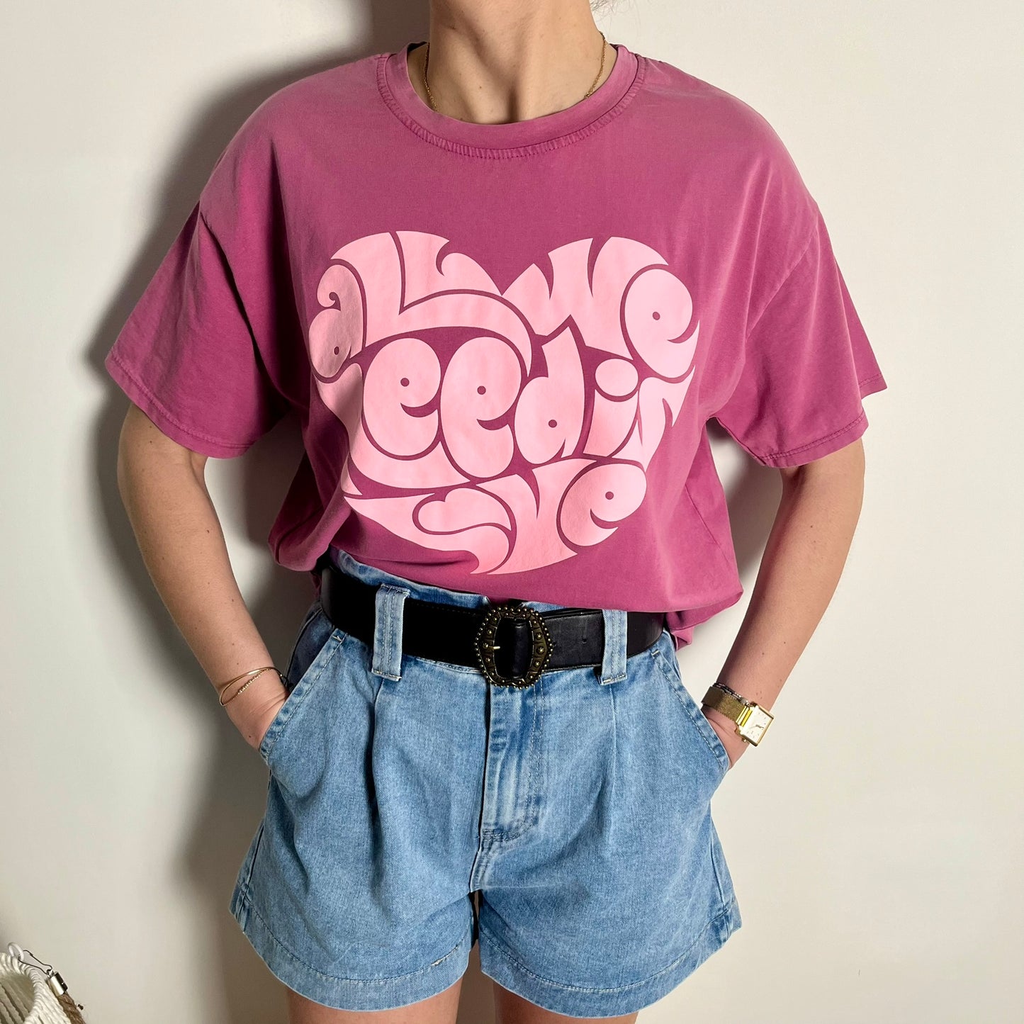 T-shirt "Coeur" Rose - PRIX REDUIT 17,94 € -40% directement dans le panier