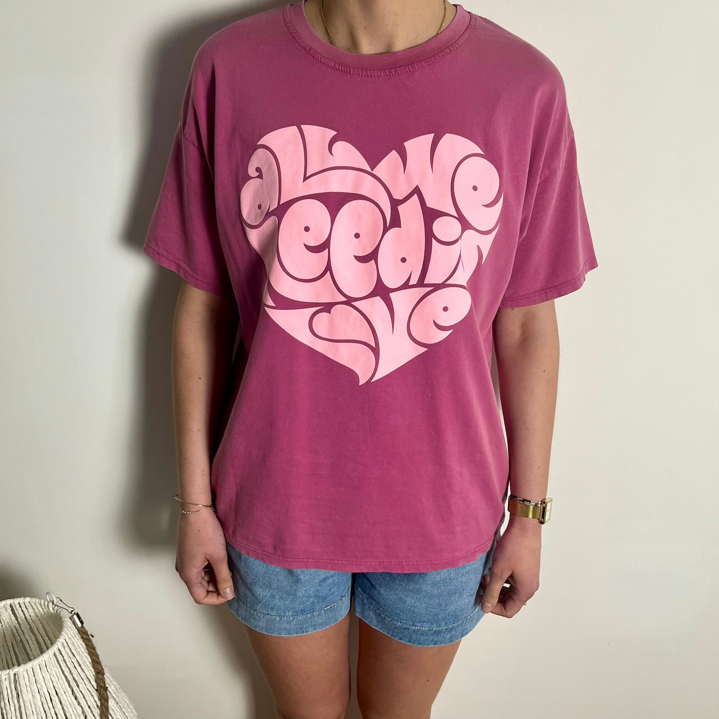 T-shirt "Coeur" Rose - PRIX REDUIT 17,94 € -40% directement dans le panier