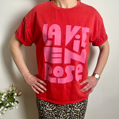 T-shirt "La vie en rose" Rouge